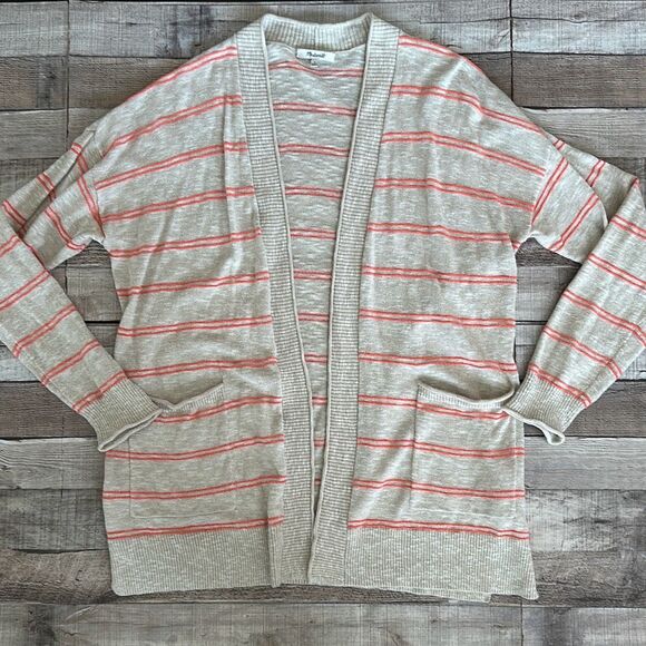 Madewell Bradley Cardigan Sweater in Textured Stripe | L - Picture 5 of 8
